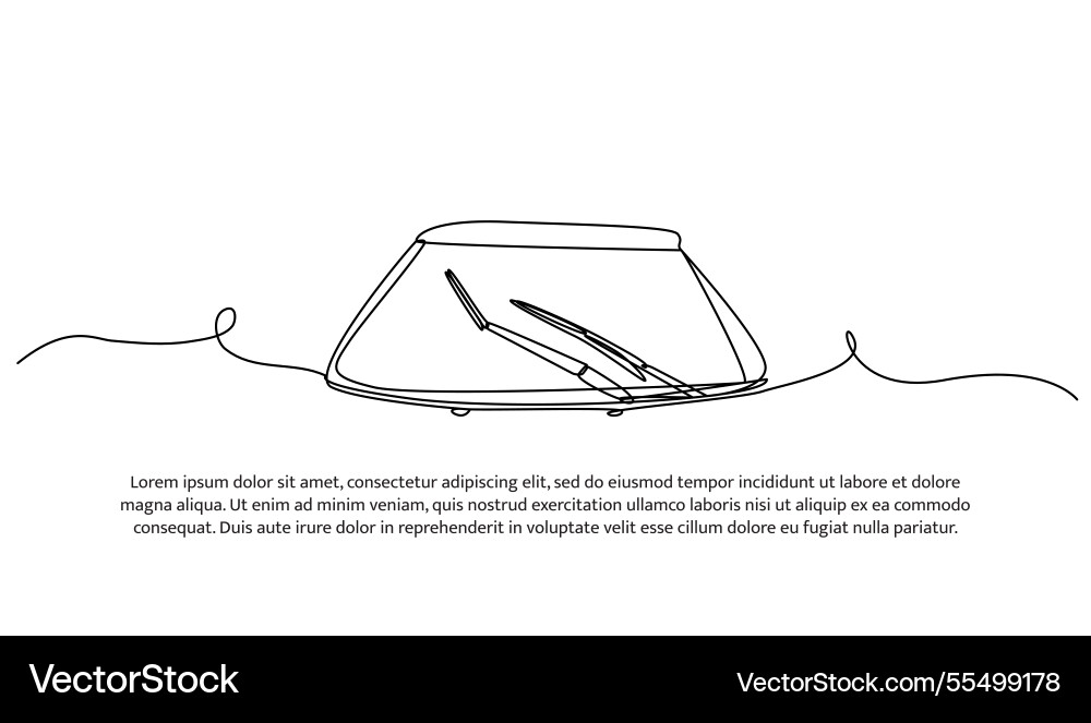 Continuous one line design of car windshield Continuous one line design of car windshield vector image