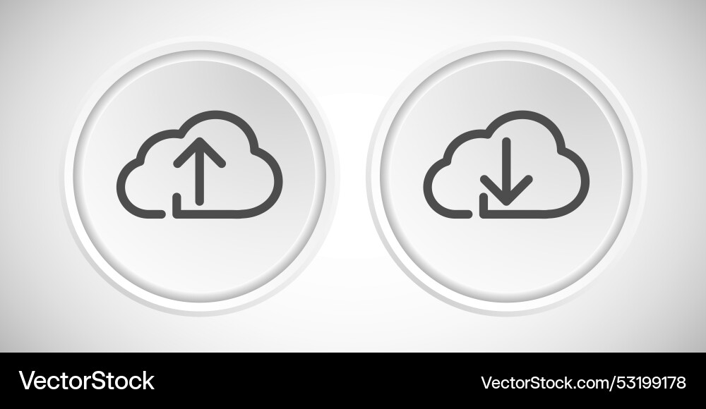 Download and upload arrow icon button set design Download and upload arrow icon button set design Vector Image