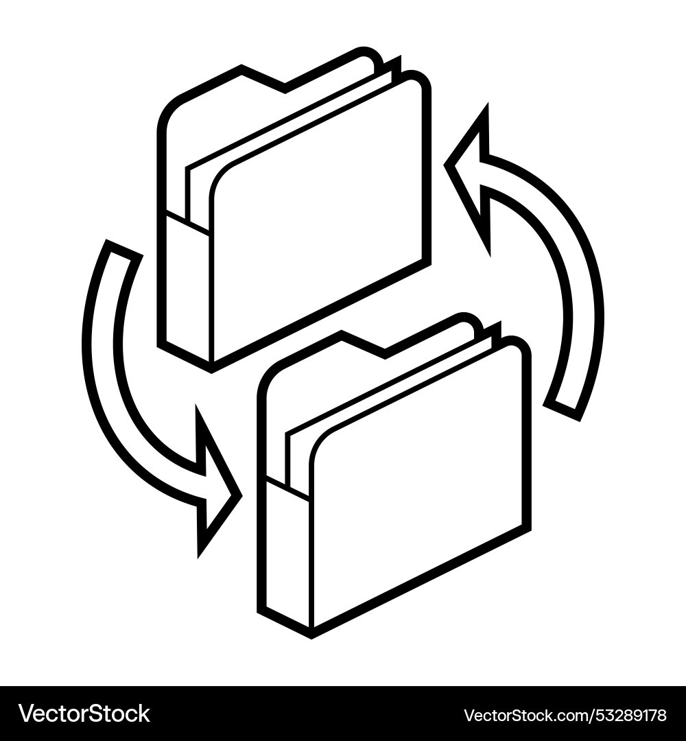 Folders for paper icon in isometry updating Vector Image