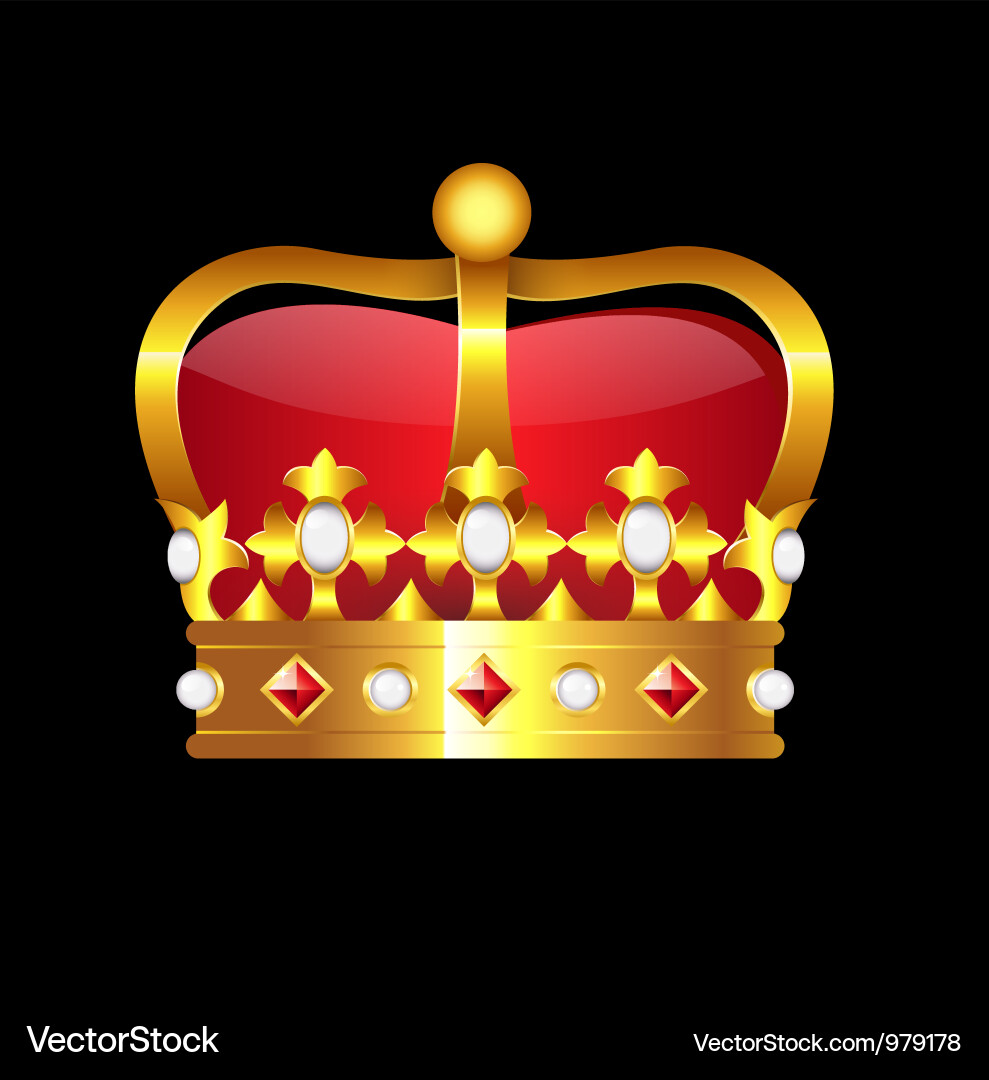 Golden crown Royalty Free Vector Image - VectorStock