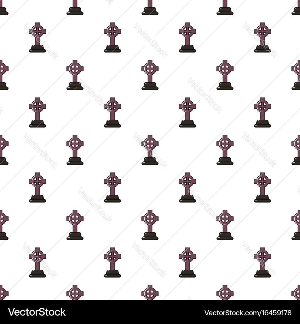 Grave cross pattern seamless vector image