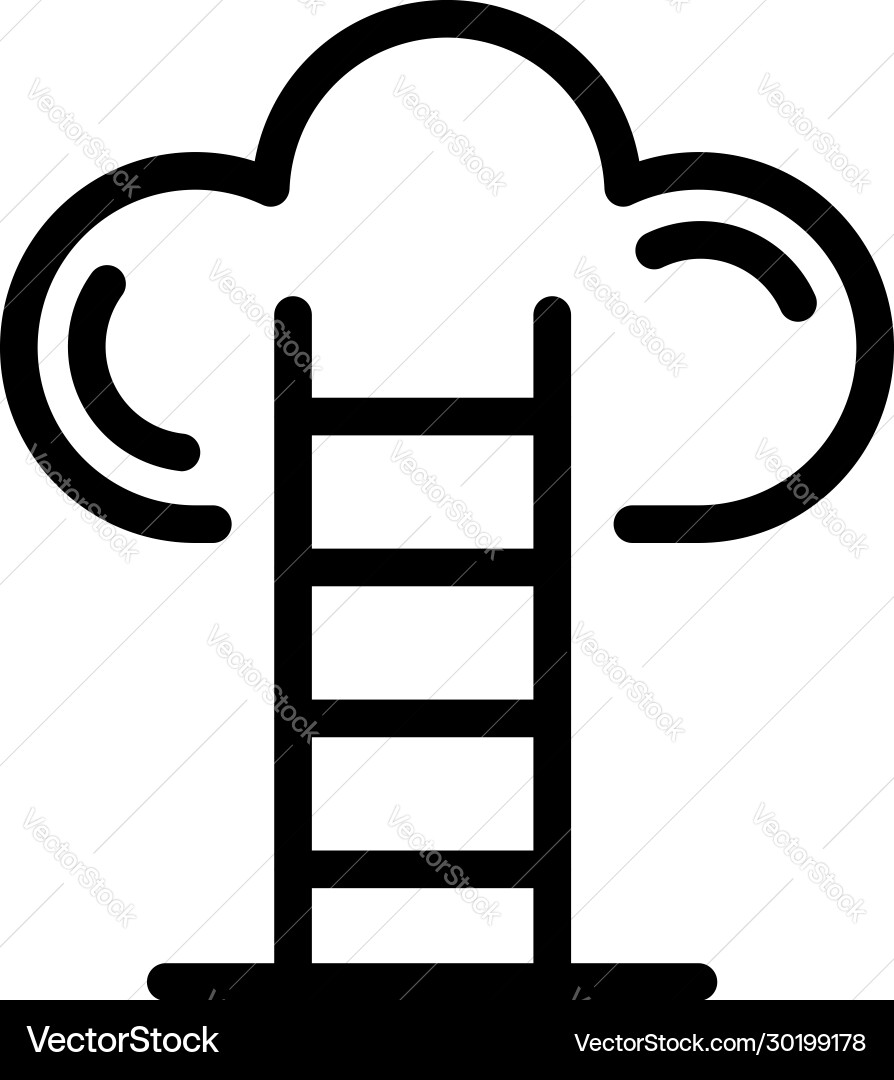 Ladder cloud target icon outline style Vector Image