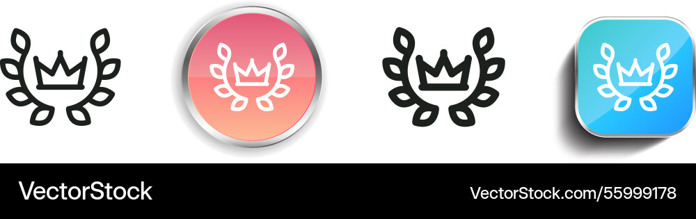 Laurel wreath icon thin linear regular and button vector image