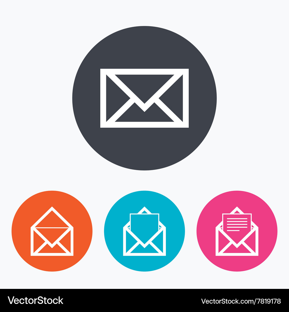 Mail envelope icons message document symbols Vector Image