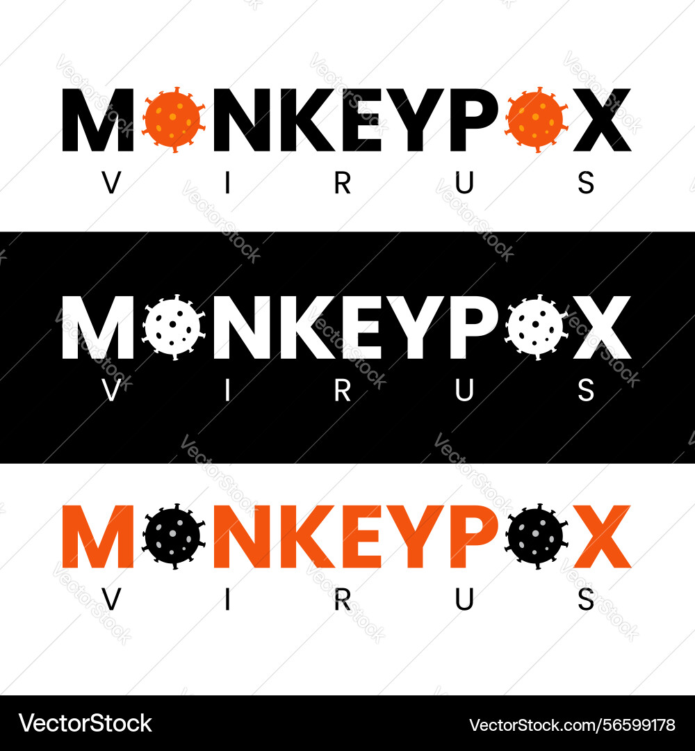 Monkeypox virus text of monkey pox Monkeypox virus text of monkey pox Vector Image