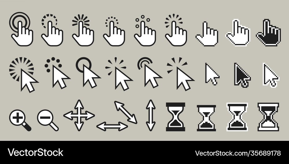 Pixel Computer Maus Cursor Icons vektorbild
