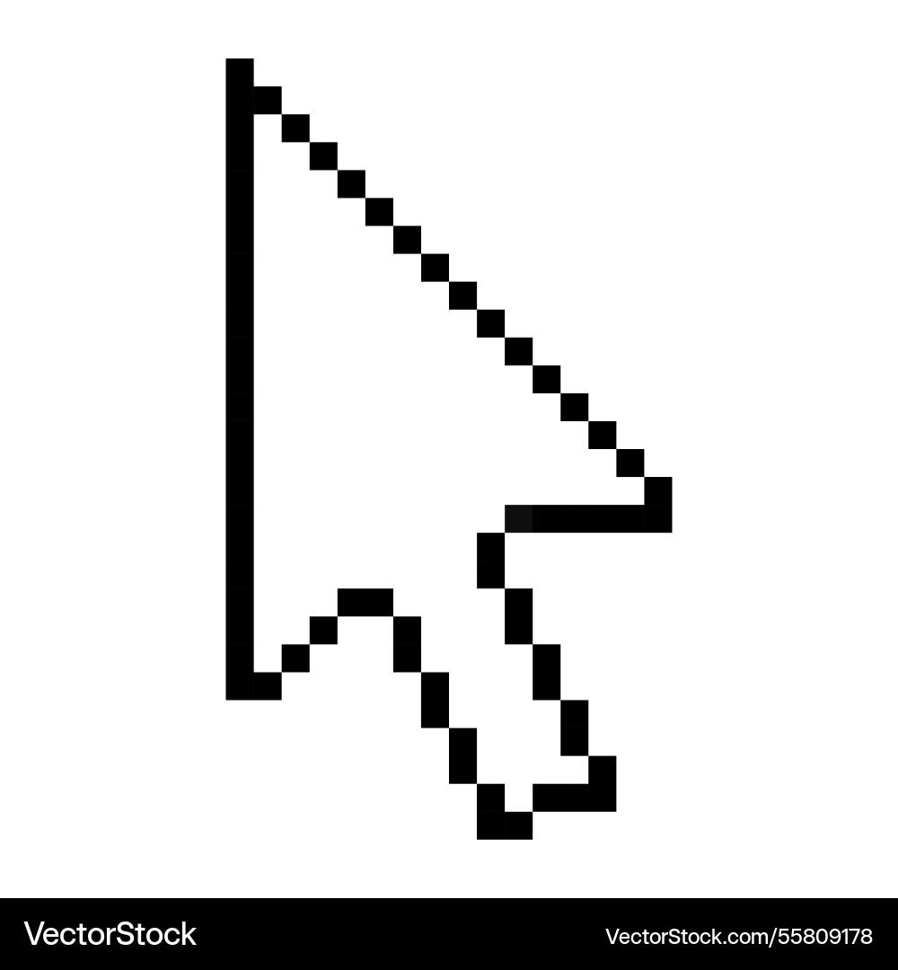 Pixel Computer Mausklick Zeiger Cursor Pfeil Pixel Computer Mausklick Zeiger Cursor Pfeil vektorbild