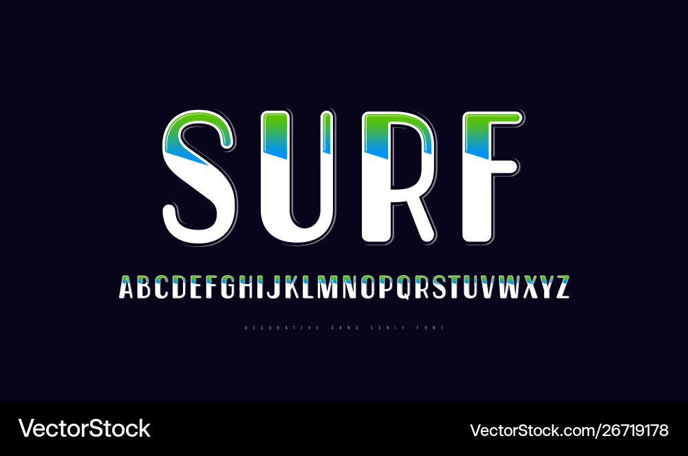 Retro Color Flash Sans Serif Font vector image