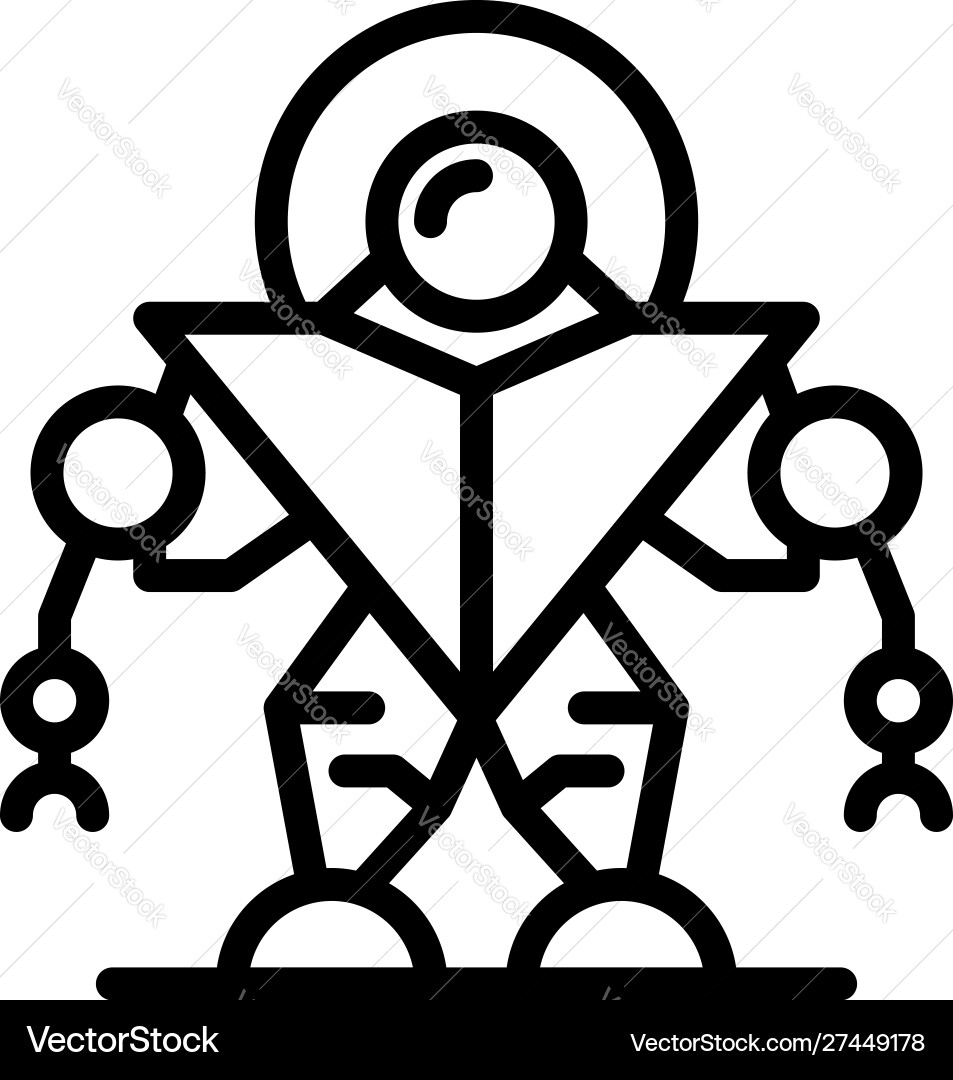Robot icon outline style Vector Image
