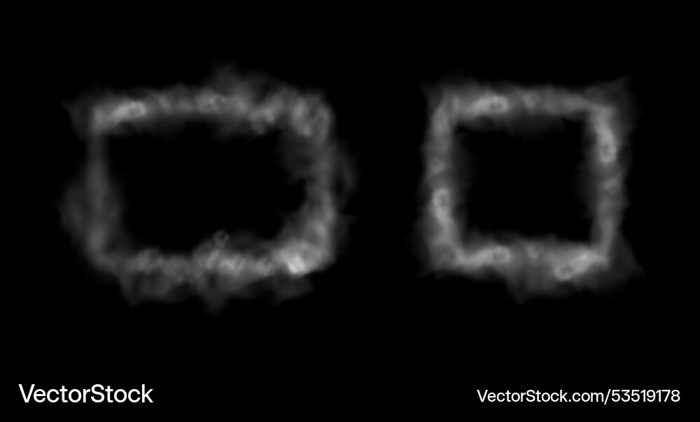 Smoke frames with fog or haze in geometric forms Smoke frames with fog or haze in geometric forms vector image