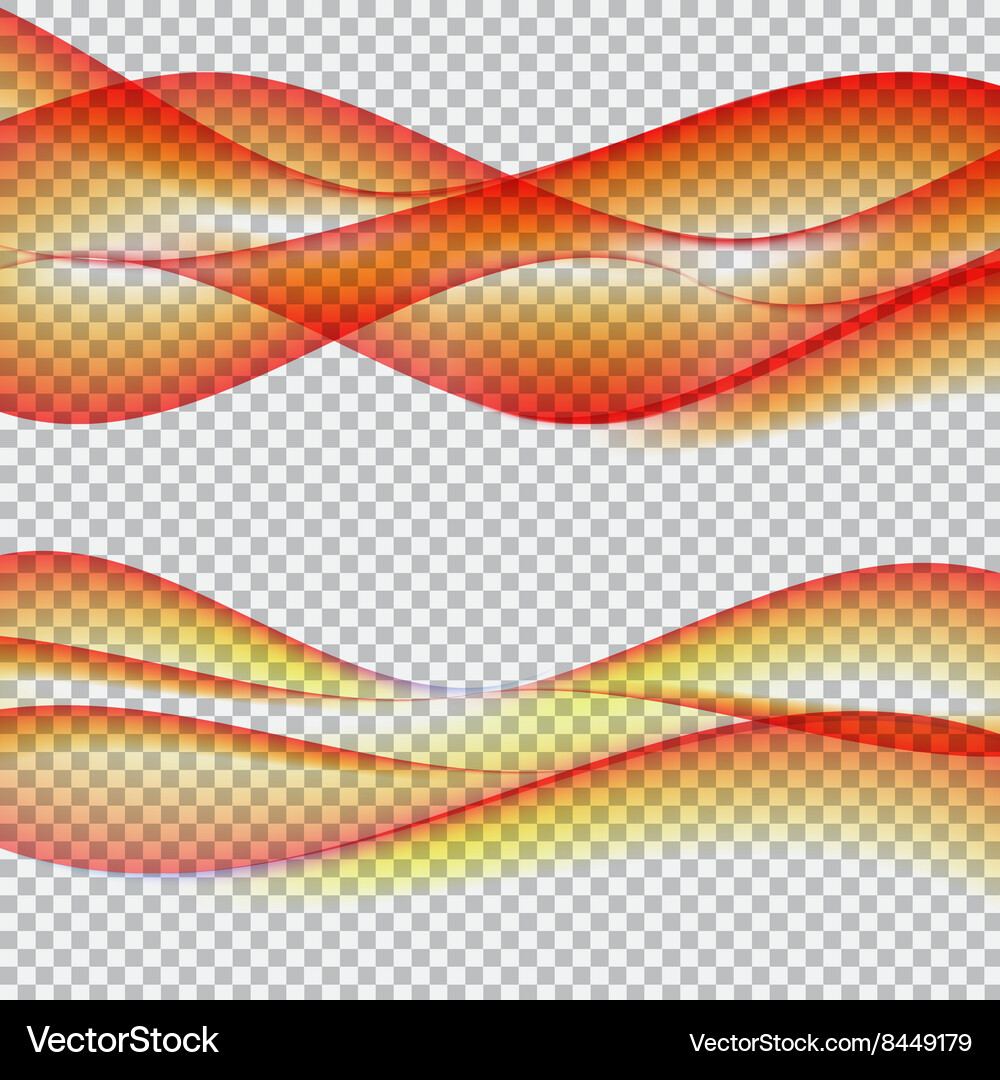 Abstract wave set on transparent background Vector Image