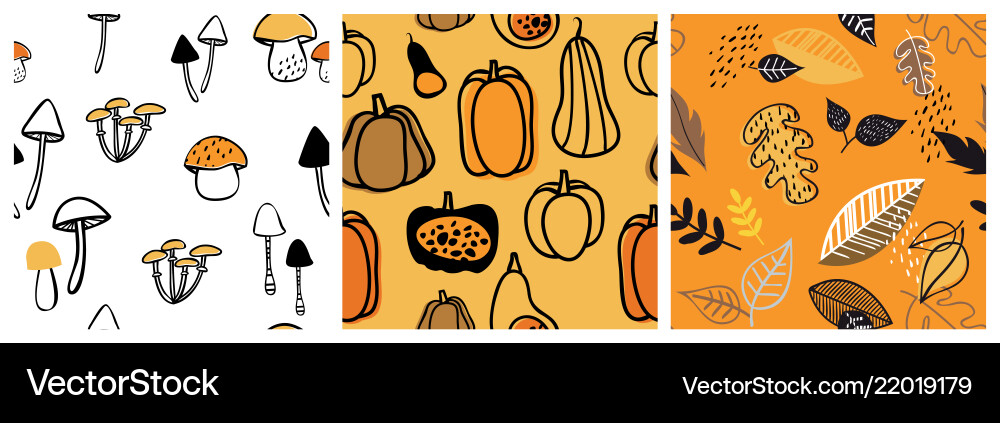 Autumn Leaf Pattern Set - Decorative Vector Image