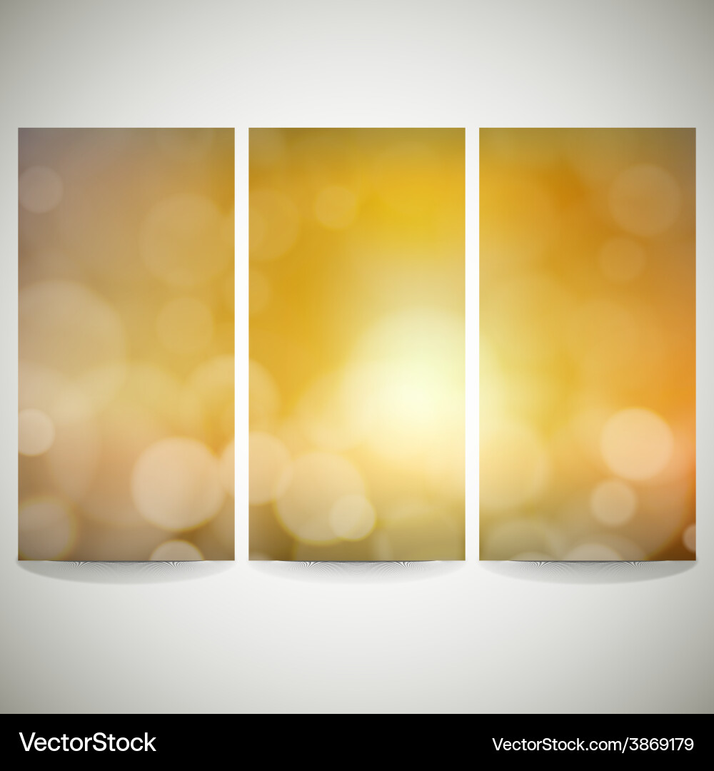 Blurry backgrounds set with bokeh effect abstract Vector Image