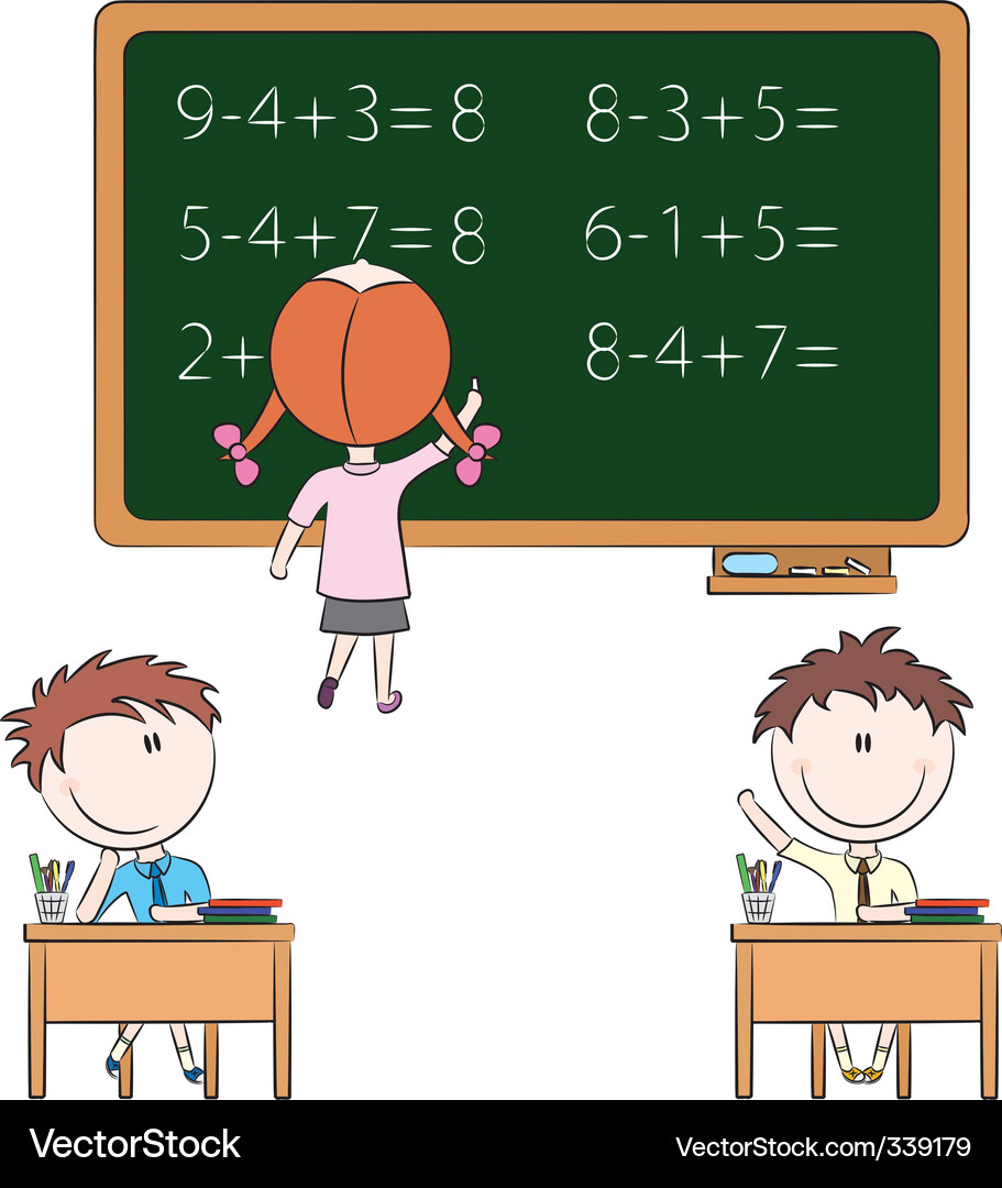 Children in a Classroom Setting Vector Image