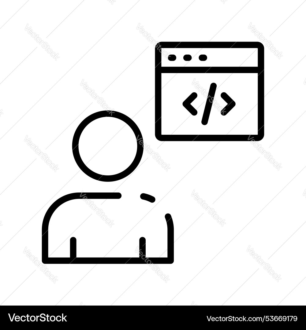 Coding icon outline style design isolated Coding icon outline style design isolated vector image