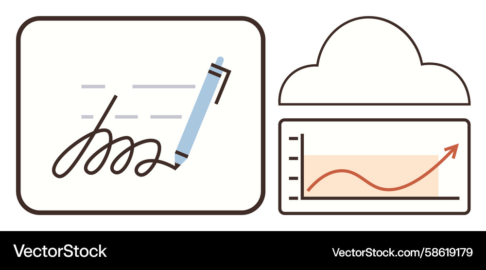 Digital signature and cloud-based data analytics Vector Image