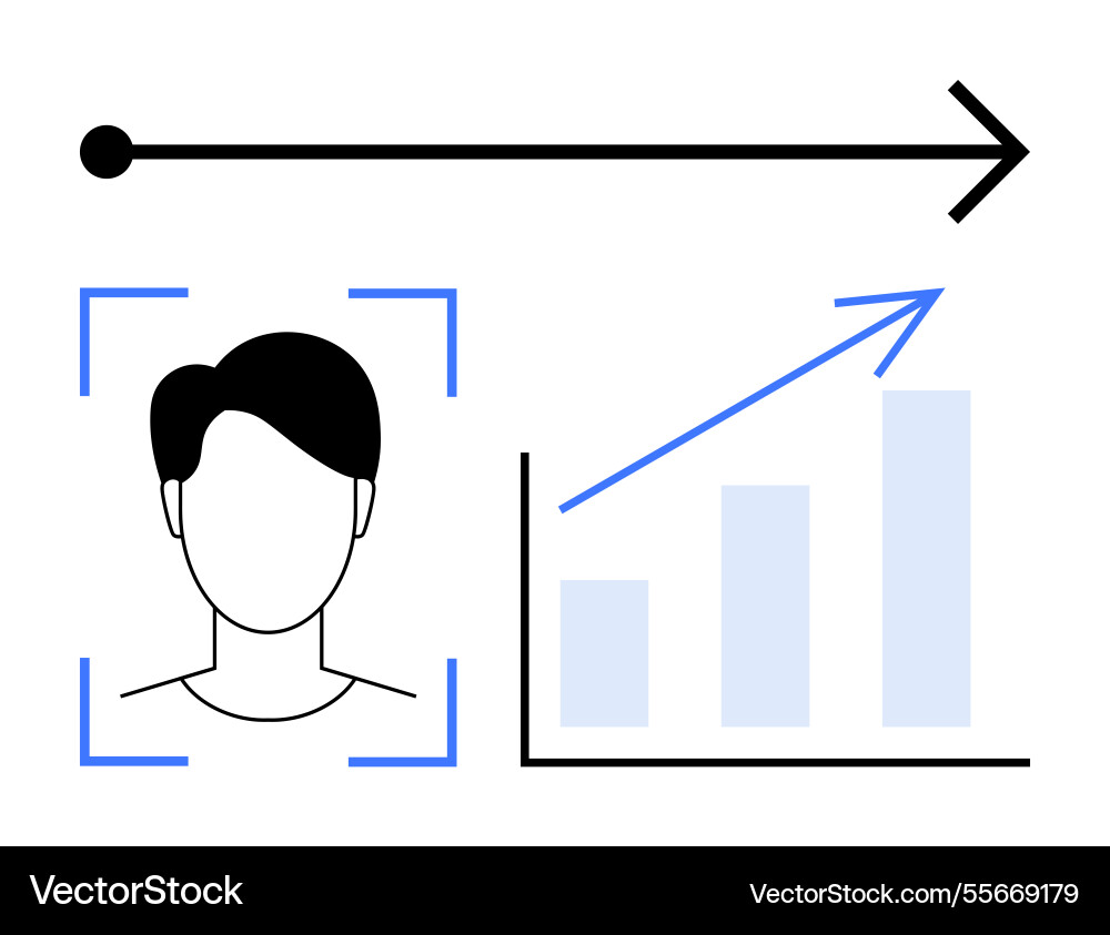 Face recognition and data analysis with growth Vector Image