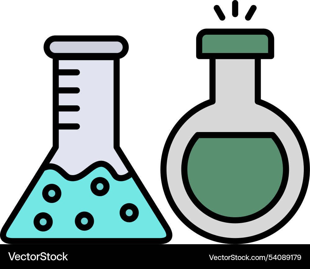 Flask line filled icon design vector image