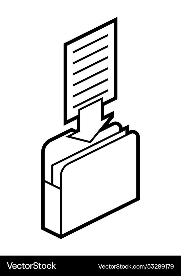 Folder for paper icon in isometry uploading Folder for paper icon in isometry uploading Vector Image