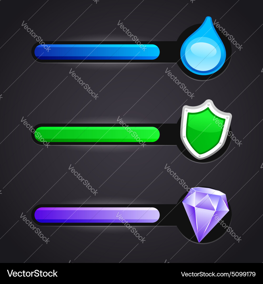 Game icons and resource bar set vector image