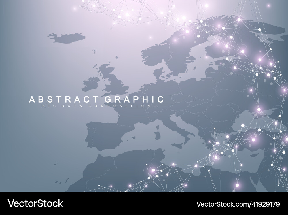 Global network connection concept in the europe Vector Image
