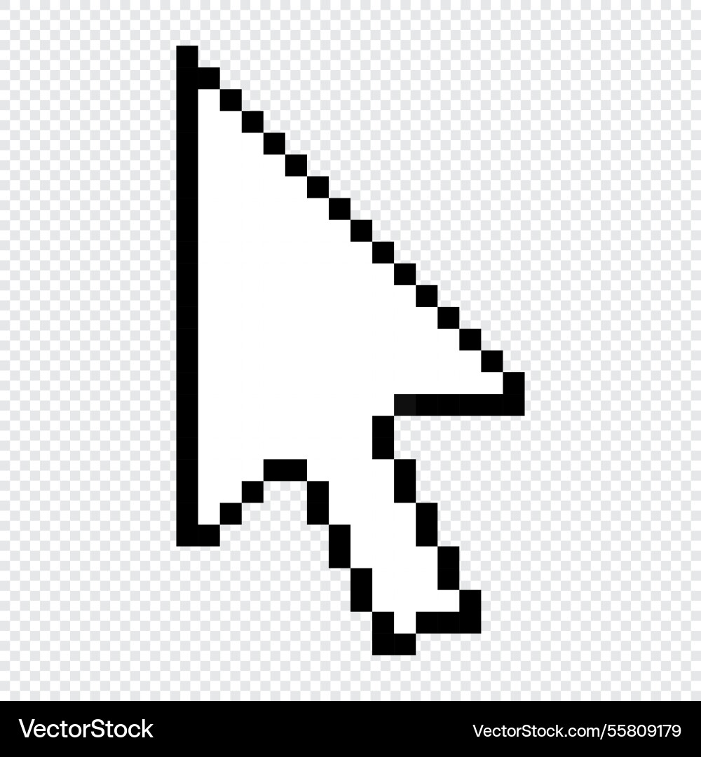 Pixel computer mouse click pointer cursor arrow Pixel computer mouse click pointer cursor arrow vector image