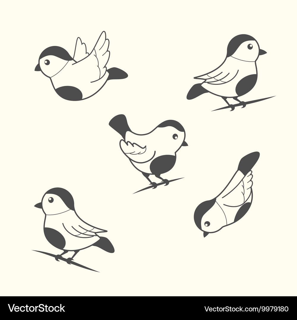 Birds in vintage style Vector Image
