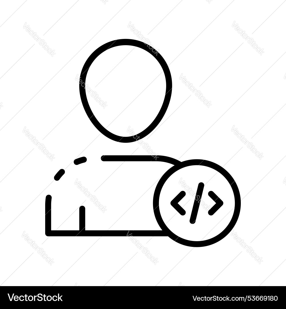 Coding icon outline style design isolated Coding icon outline style design isolated vector image