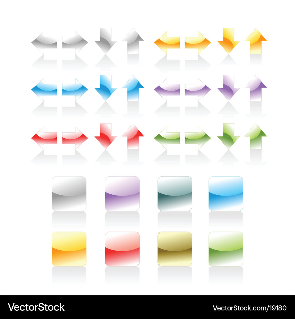 Colorful Web Buttons Set Vector Image