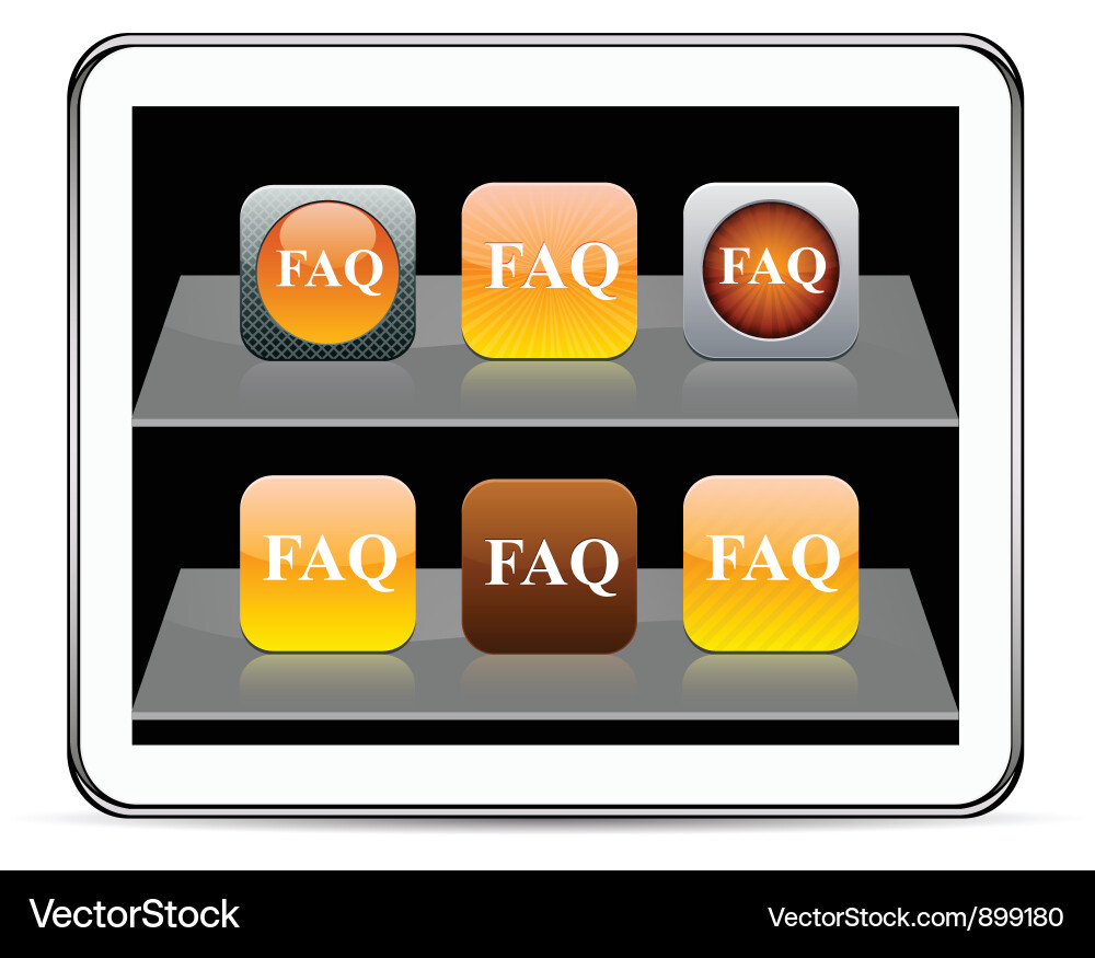 Faq orange app icons Vector Image