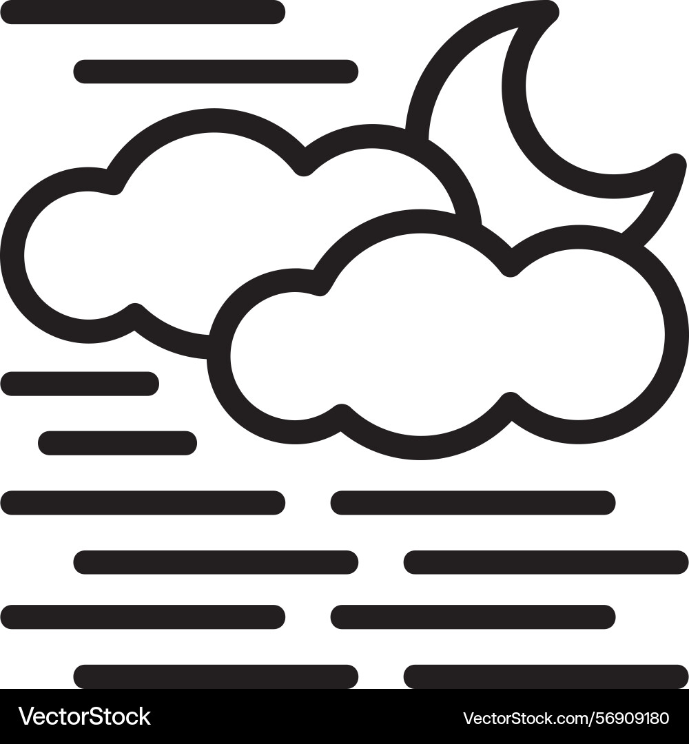 Fog linear style icon design Vector Image