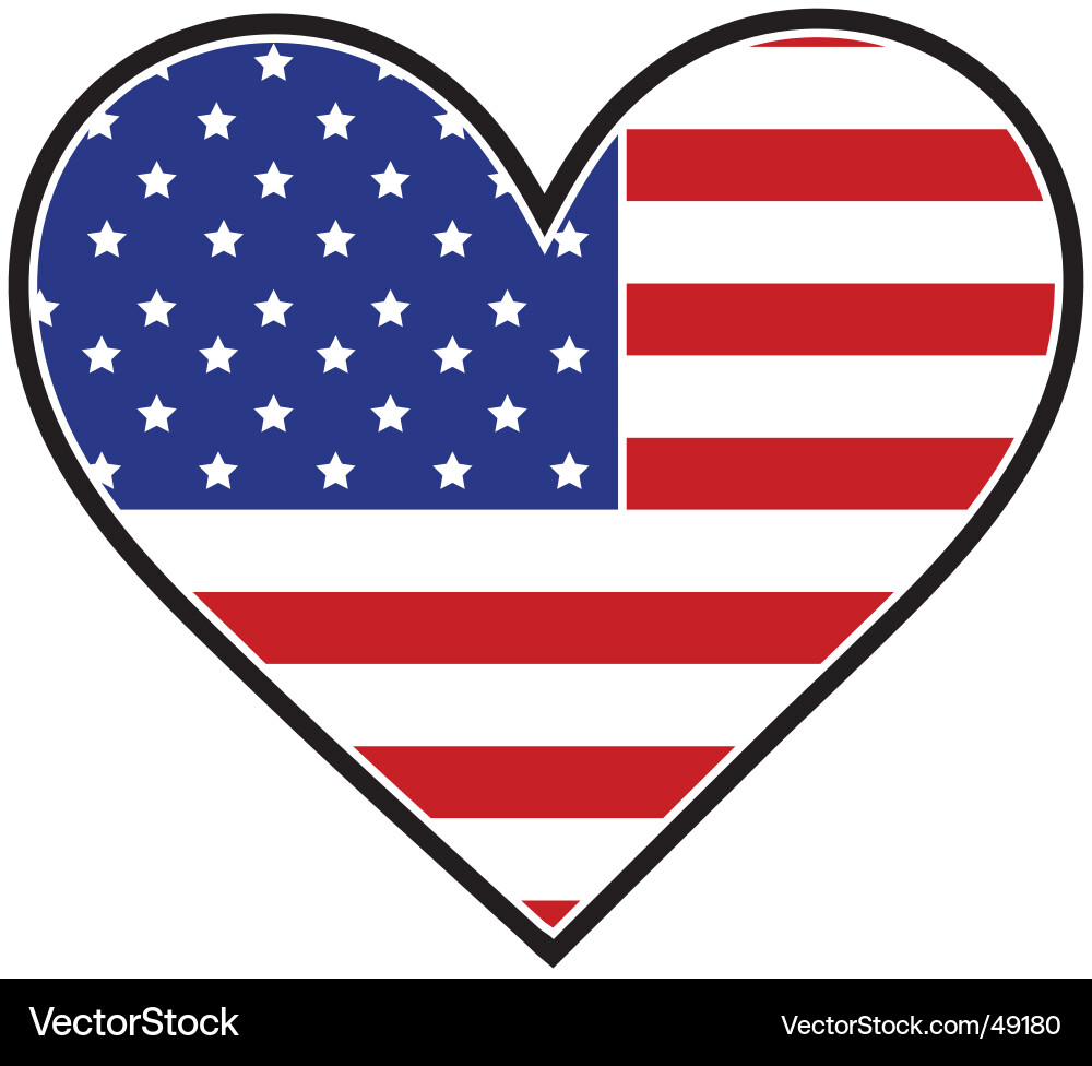 Heart-Shaped American Flag vector image