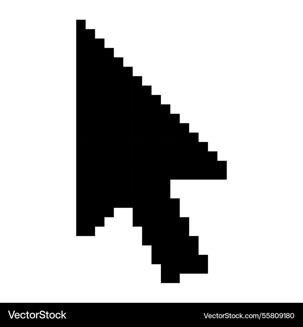 Pixel computer mouse click pointer cursor arrow Pixel computer mouse click pointer cursor arrow vector image