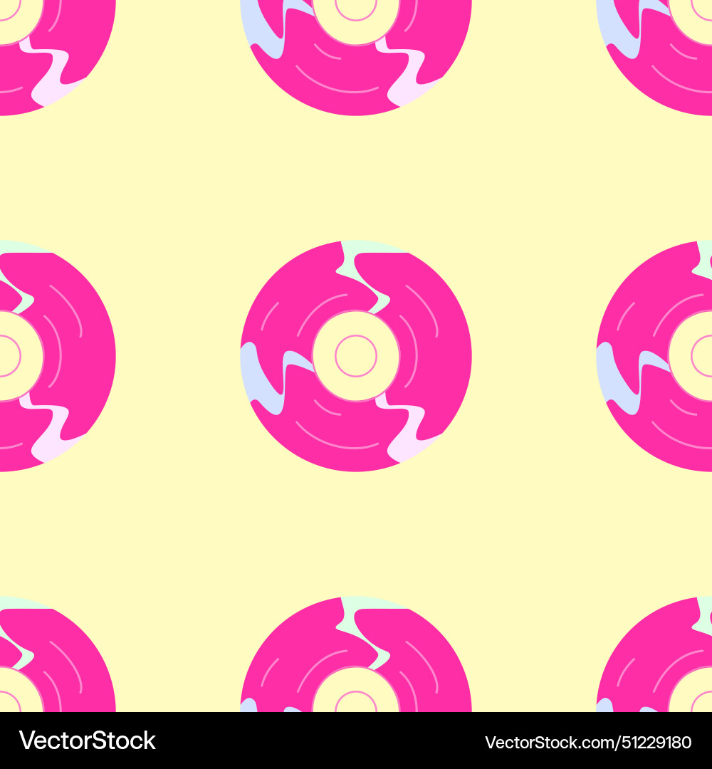 Seamless pattern in 90s style pink disk from Vector Image