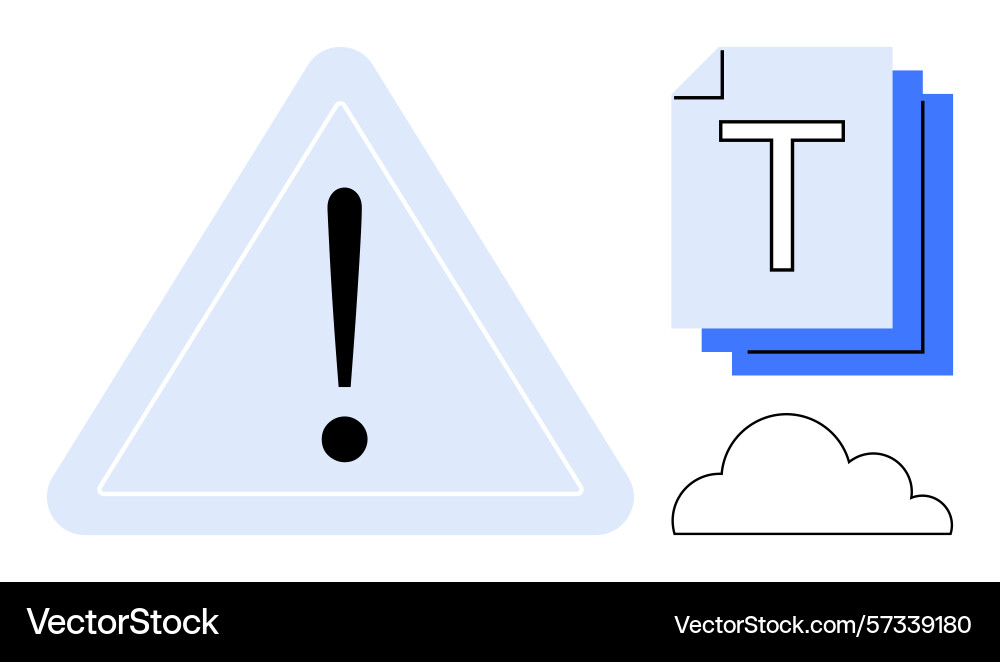 Warning alert with document management and cloud Warning alert with document management and cloud vector image