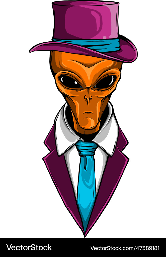 Alien Head Illustration Royalty Free Vector Image