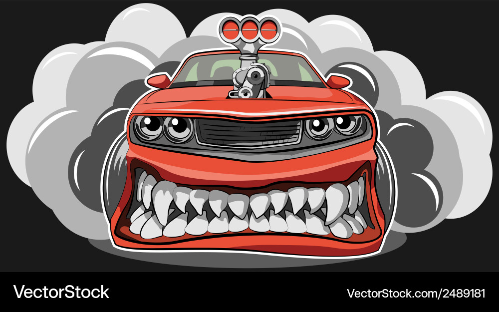 Angry car vector image