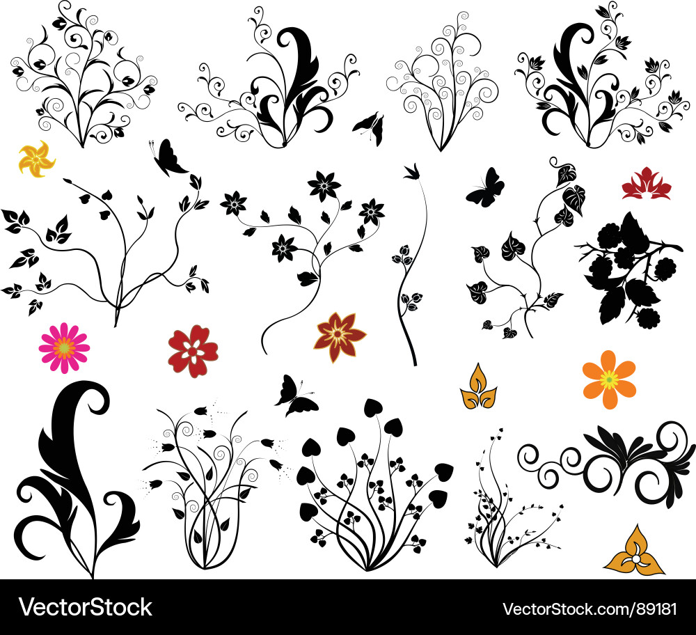 Botanical Sprig Pattern Vector Image