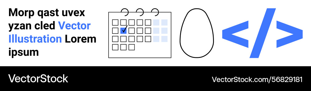 Calendar with checkbox egg shape and blue coding Calendar with checkbox egg shape and blue coding vector image