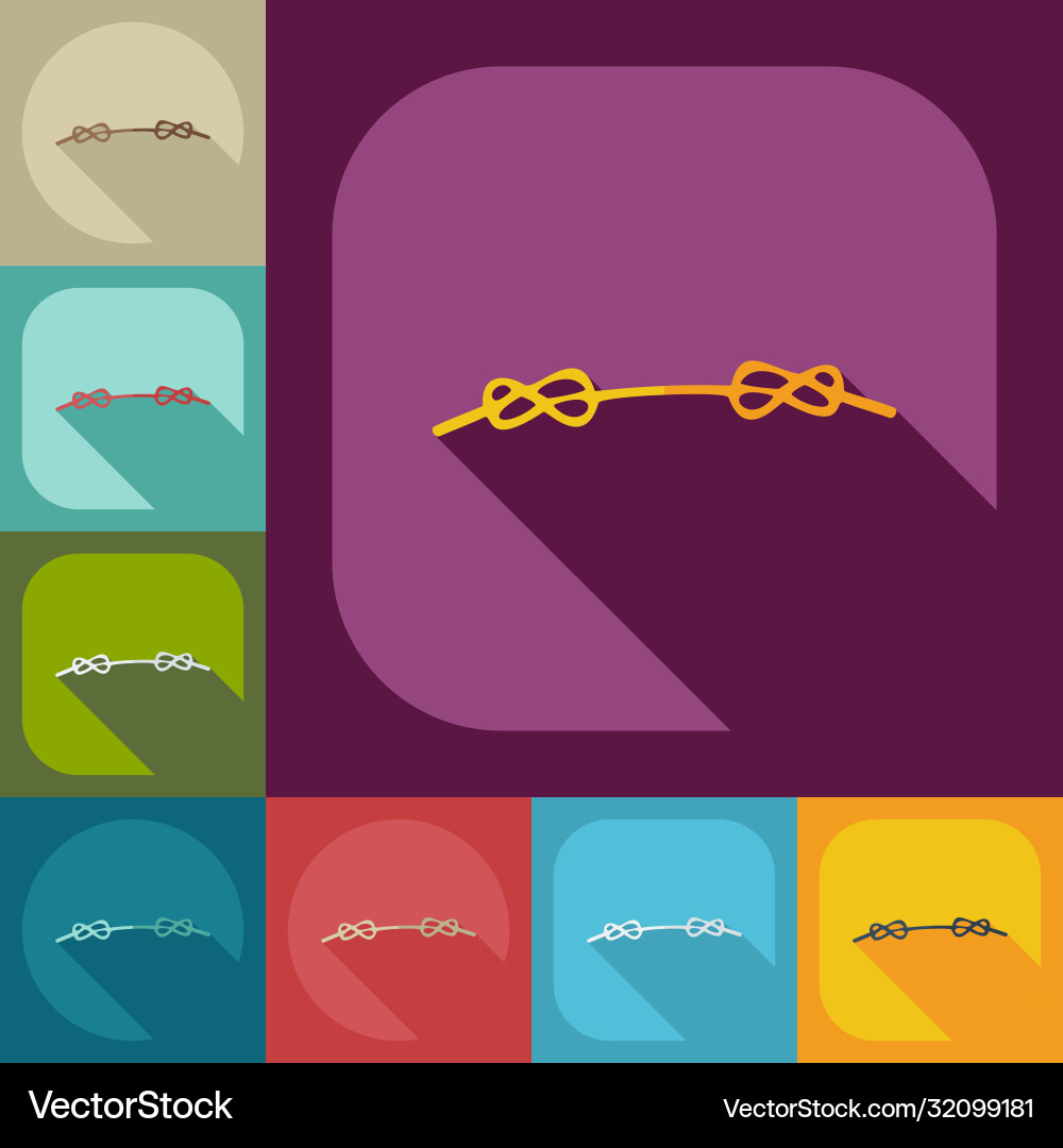 Flat concept set modern design with shadow sailing vector image