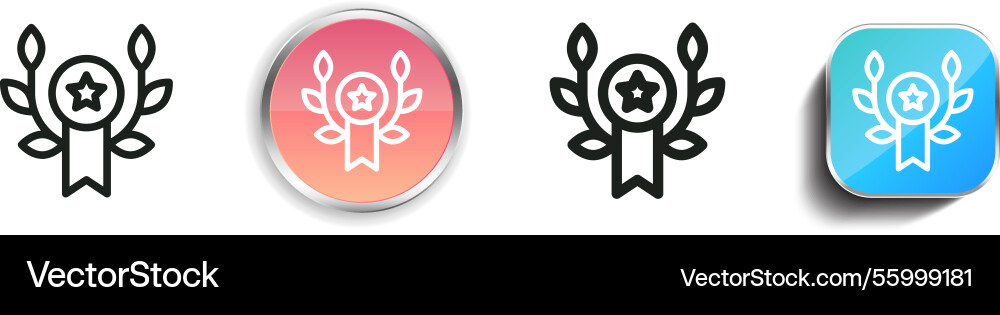 Laurel wreath icon thin linear regular and button vector image