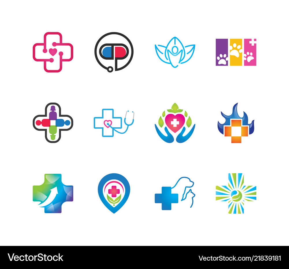 Medical & Health Logo Symbols Vector Image