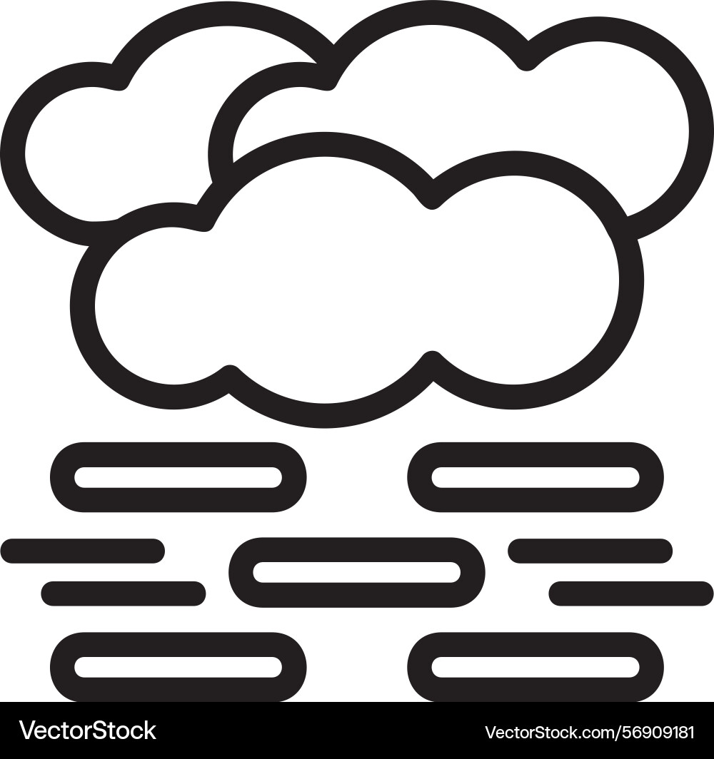 Mist linear style icon design Vector Image
