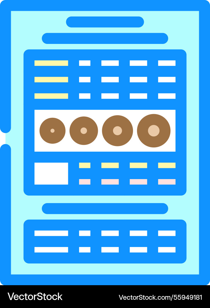 Neurological chart color icon Vector Image