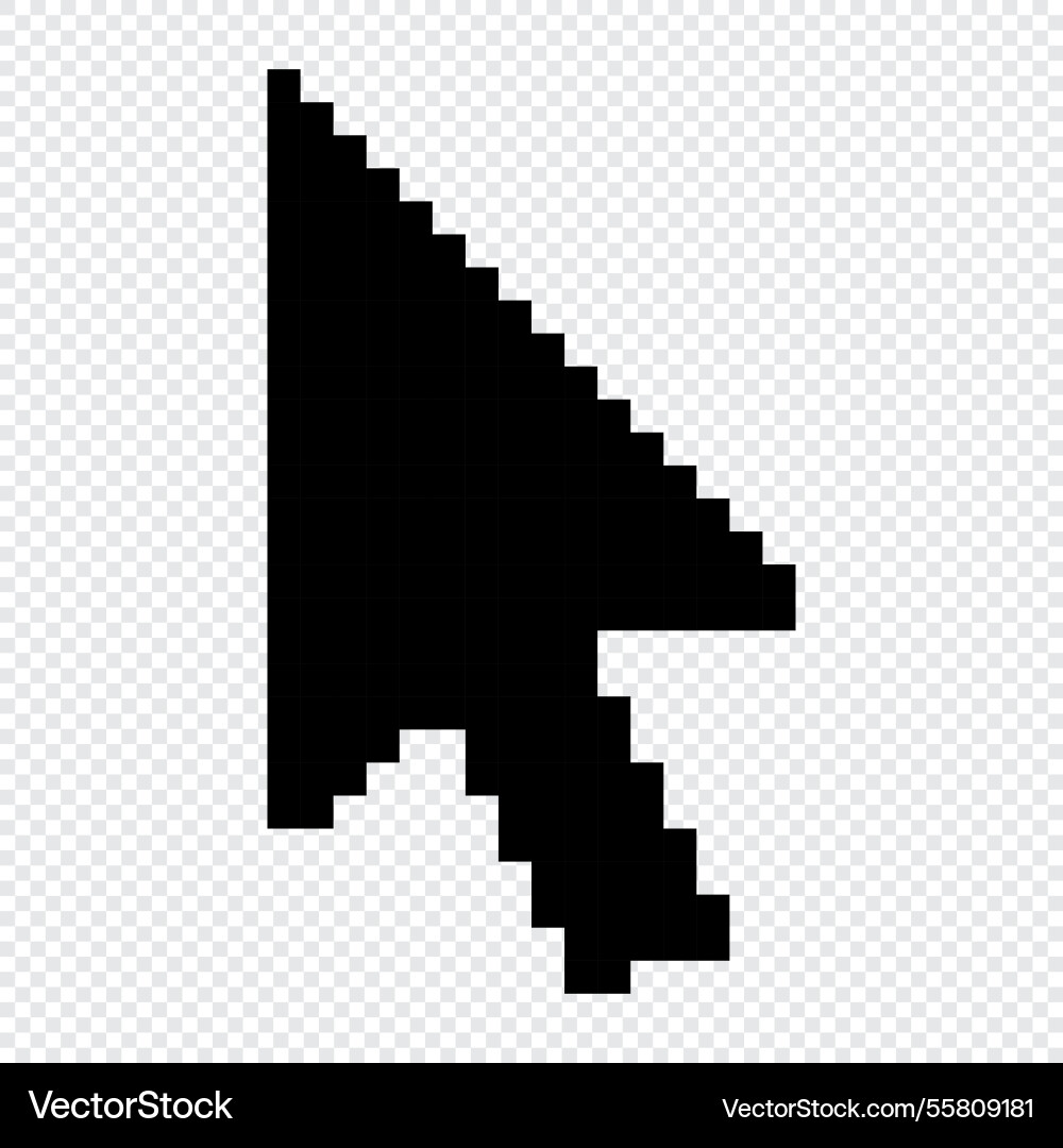 Pixel computer mouse click pointer cursor arrow Pixel computer mouse click pointer cursor arrow vector image