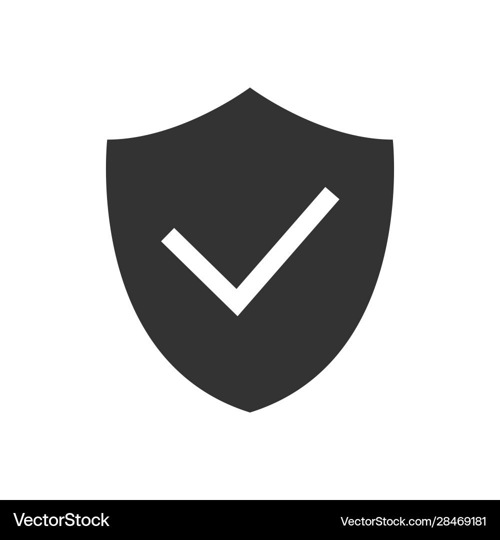 Shield with Checkmark Icon vector image