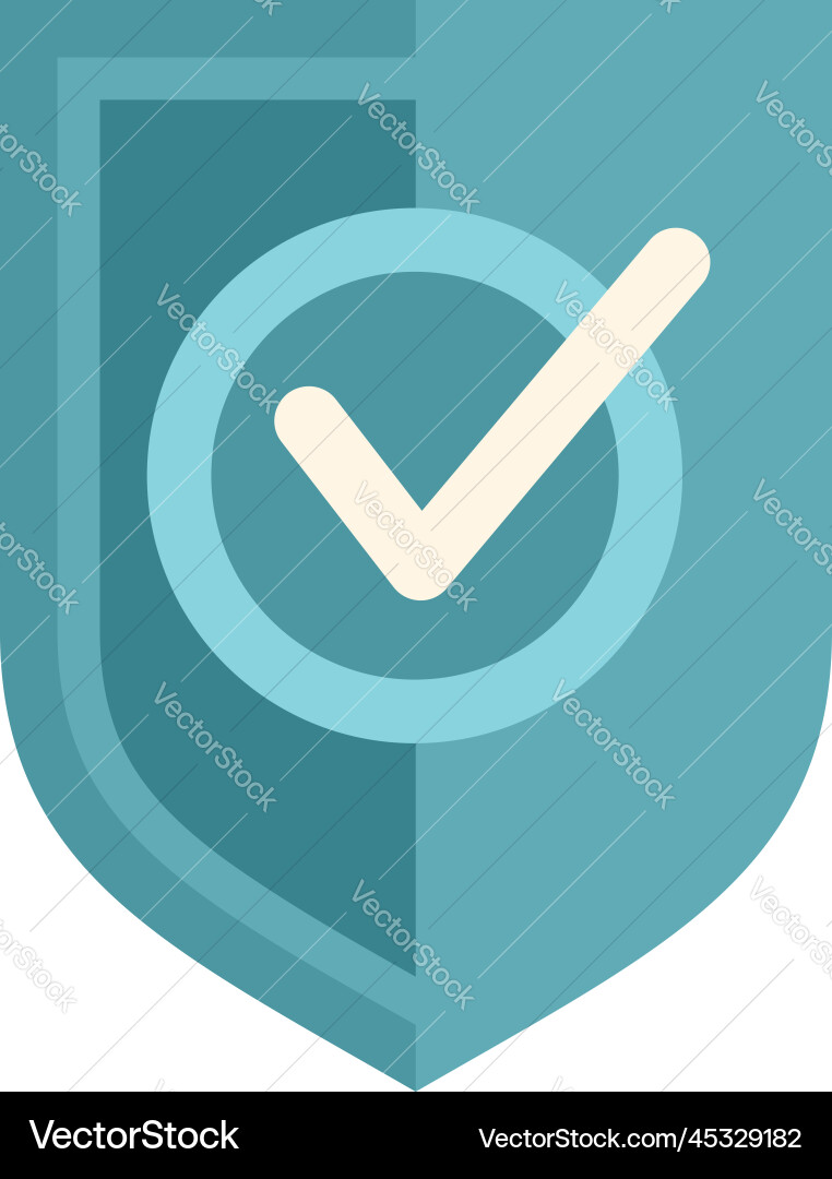 Approved shield icon flat interface button Approved shield icon flat interface button vector image