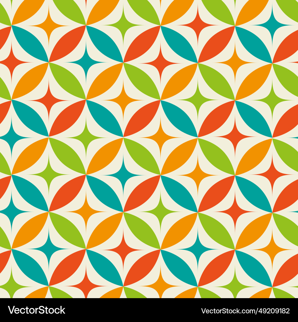 Atomic starbursts on circles seamless pattern Atomic starbursts on circles seamless pattern vector image