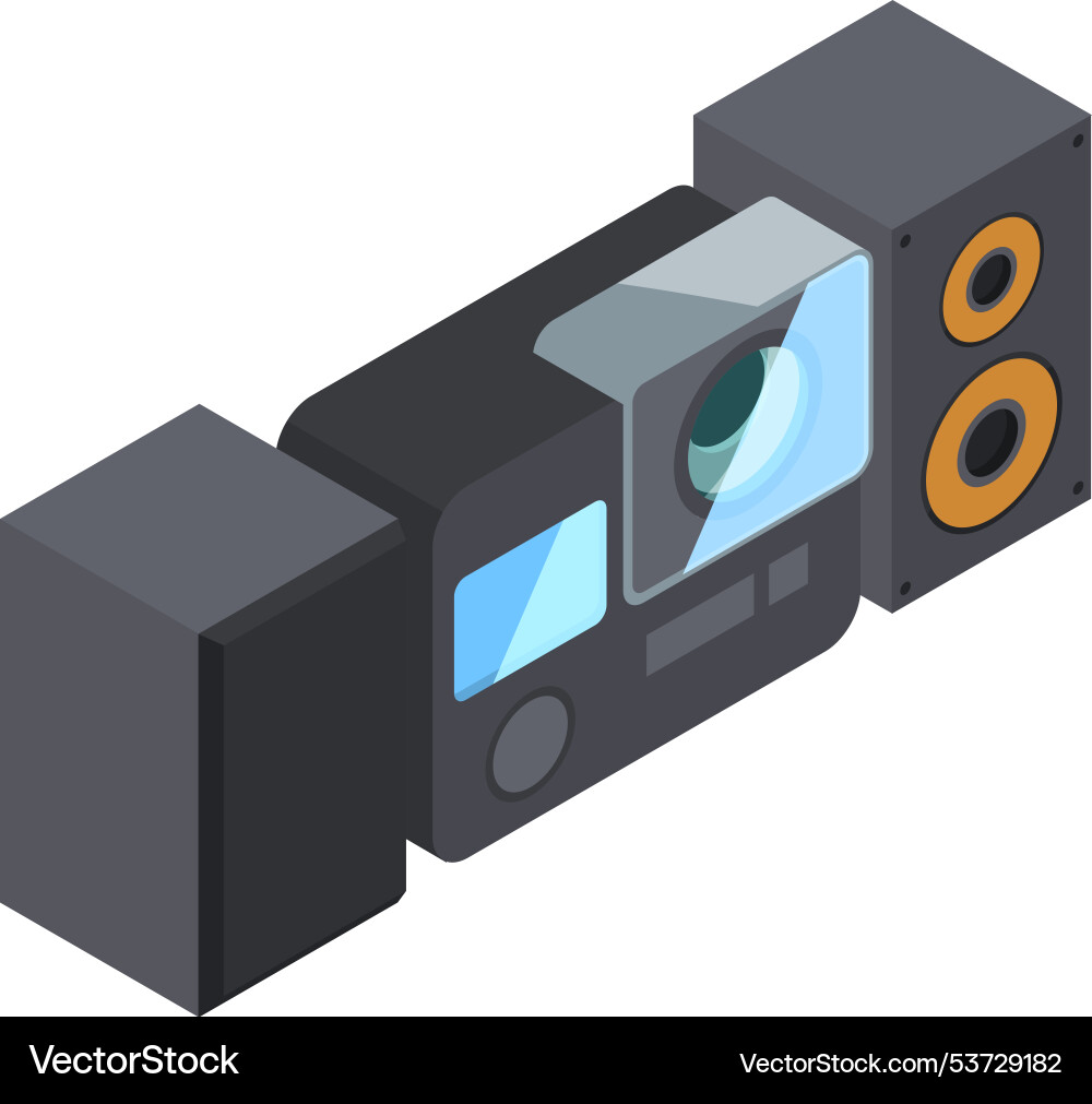 Audio system isometric icon computer sound Audio system isometric icon computer sound vector image