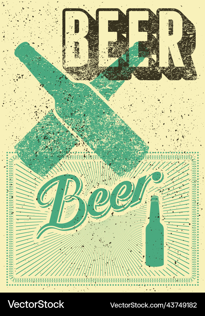 Bierflaschen cheers vintage style grunge poster Bierflaschen cheers vintage style grunge poster vektorbild